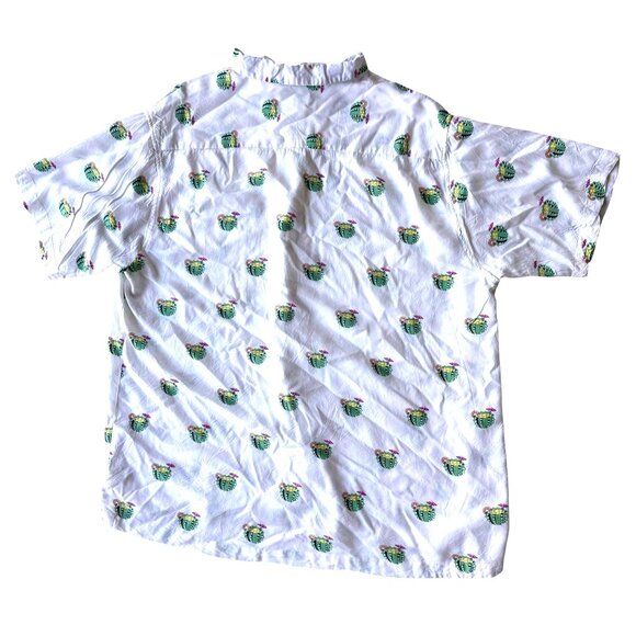 Rowdy Gentleman Cactus Cocktail Hawaiian Shirt XXL White Cruise Islands … - Picture 9 of 11